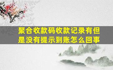 聚合收款码收款记录有但是没有提示到账怎么回事