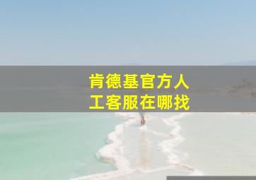 肯德基官方人工客服在哪找