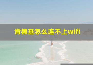 肯德基怎么连不上wifi