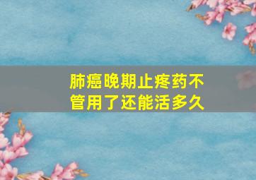 肺癌晚期止疼药不管用了还能活多久