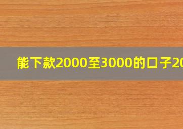 能下款2000至3000的口子2020