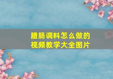 腊肠调料怎么做的视频教学大全图片