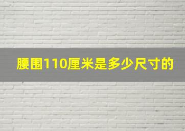 腰围110厘米是多少尺寸的