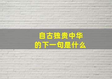 自古独贵中华的下一句是什么