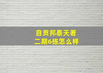 自贡邦泰天著二期6栋怎么样