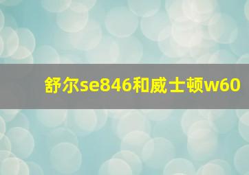 舒尔se846和威士顿w60