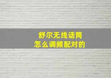 舒尔无线话筒怎么调频配对的