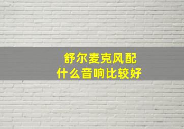 舒尔麦克风配什么音响比较好