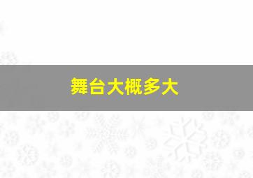 舞台大概多大