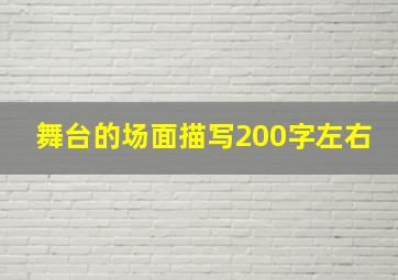 舞台的场面描写200字左右