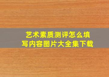 艺术素质测评怎么填写内容图片大全集下载