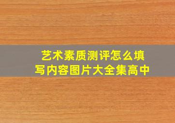 艺术素质测评怎么填写内容图片大全集高中