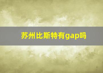 苏州比斯特有gap吗