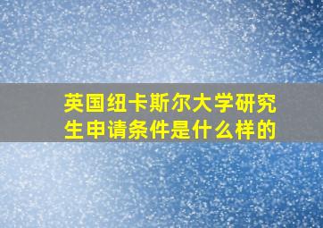 英国纽卡斯尔大学研究生申请条件是什么样的