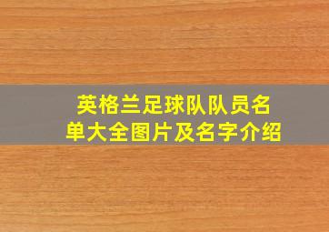 英格兰足球队队员名单大全图片及名字介绍