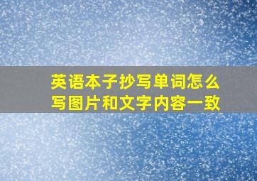 英语本子抄写单词怎么写图片和文字内容一致