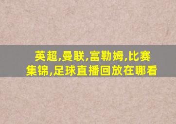 英超,曼联,富勒姆,比赛集锦,足球直播回放在哪看