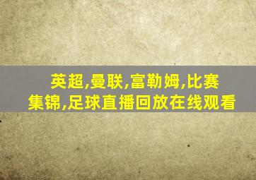 英超,曼联,富勒姆,比赛集锦,足球直播回放在线观看