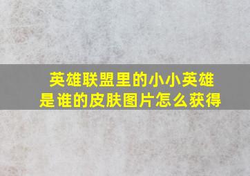 英雄联盟里的小小英雄是谁的皮肤图片怎么获得