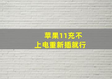 苹果11充不上电重新插就行