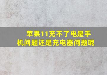 苹果11充不了电是手机问题还是充电器问题呢