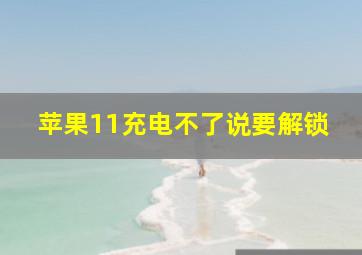 苹果11充电不了说要解锁