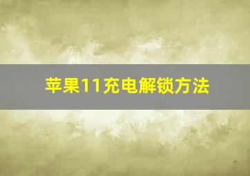 苹果11充电解锁方法