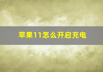 苹果11怎么开启充电