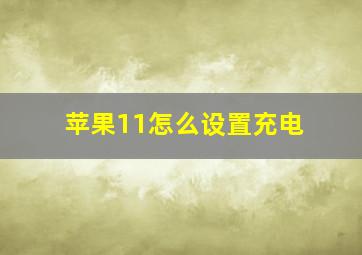 苹果11怎么设置充电