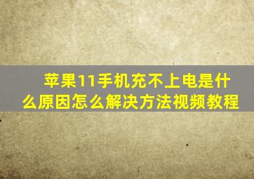 苹果11手机充不上电是什么原因怎么解决方法视频教程