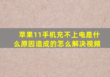 苹果11手机充不上电是什么原因造成的怎么解决视频