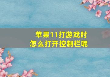 苹果11打游戏时怎么打开控制栏呢