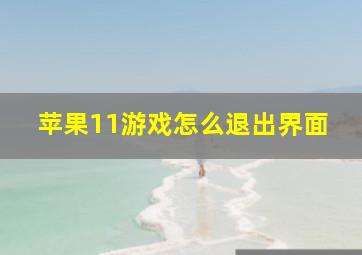 苹果11游戏怎么退出界面