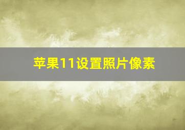 苹果11设置照片像素