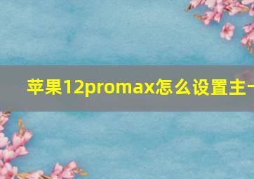 苹果12promax怎么设置主卡