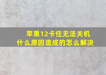 苹果12卡住无法关机什么原因造成的怎么解决