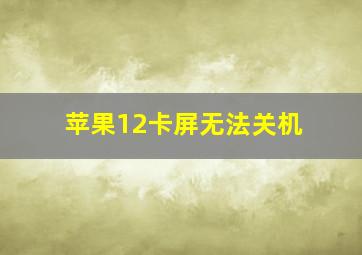 苹果12卡屏无法关机