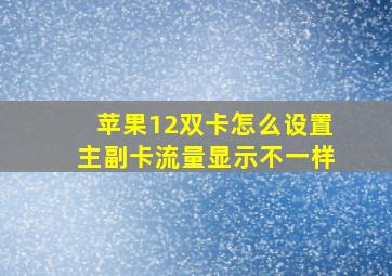 苹果12双卡怎么设置主副卡流量显示不一样