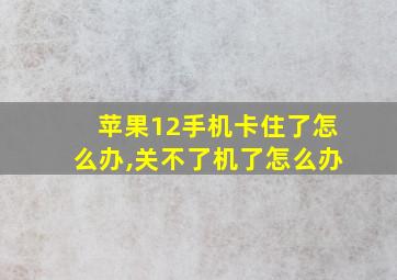 苹果12手机卡住了怎么办,关不了机了怎么办