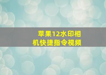 苹果12水印相机快捷指令视频