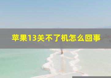 苹果13关不了机怎么回事