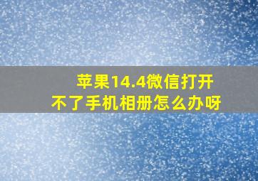 苹果14.4微信打开不了手机相册怎么办呀