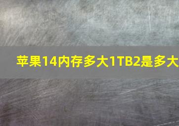 苹果14内存多大1TB2是多大