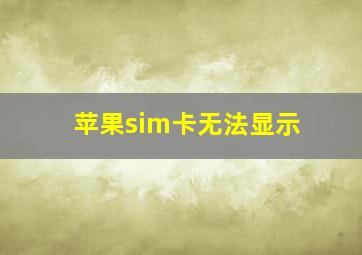 苹果sim卡无法显示