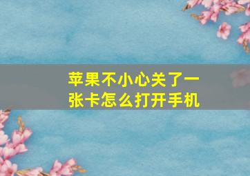 苹果不小心关了一张卡怎么打开手机