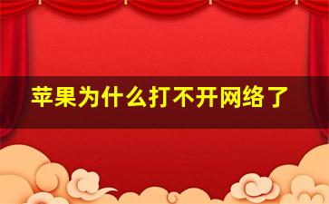 苹果为什么打不开网络了