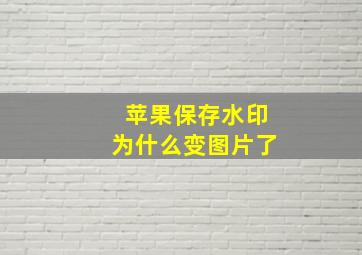 苹果保存水印为什么变图片了