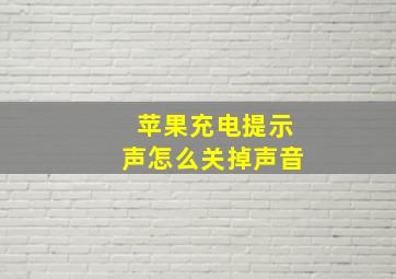 苹果充电提示声怎么关掉声音