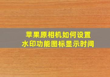 苹果原相机如何设置水印功能图标显示时间