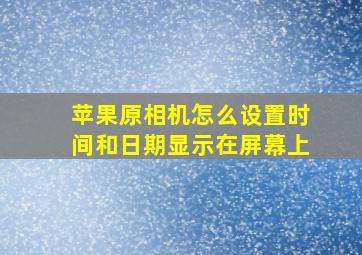 苹果原相机怎么设置时间和日期显示在屏幕上